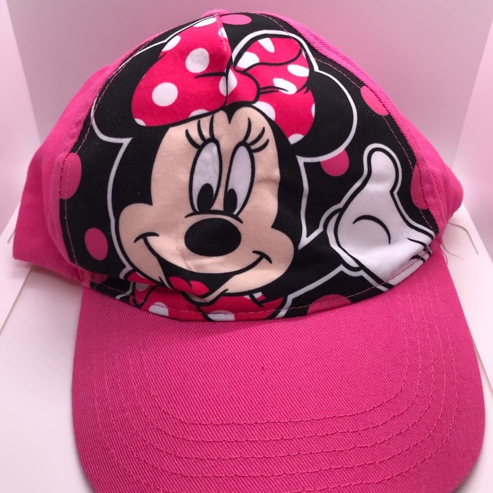 WALT DISNEY WORLD MINNIE MOUSE Child’s Cap Hat Pink Adjustable Strap Snapback
